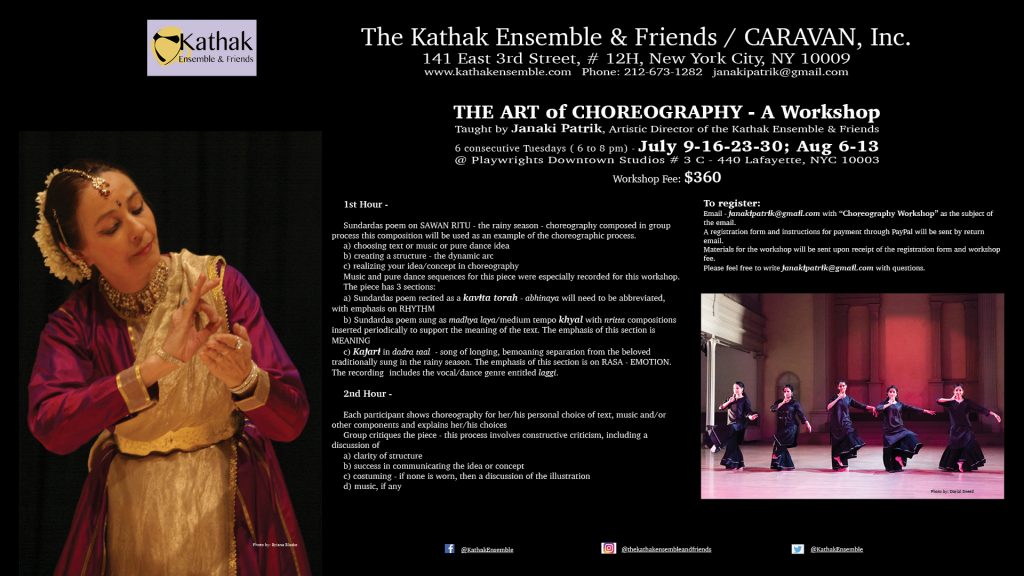 The Art of Choreography Workshop Flyer